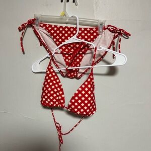 OP Red and White Plaid Bikini
